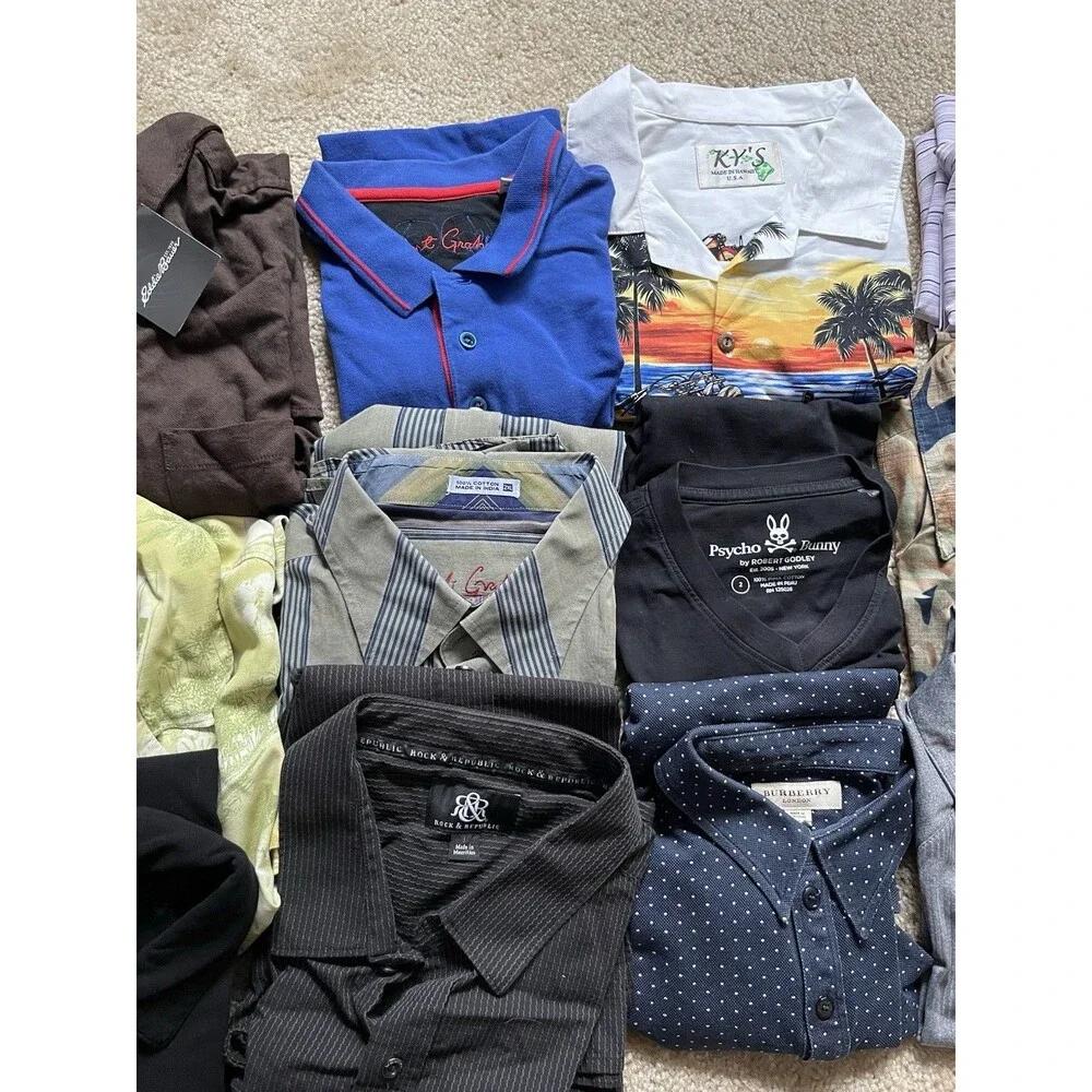 15 Item Mens Polo Shirt Reseller Lot Tommy Robert Tori Boss Nike Reyn Burberry - Picture 3 of 5